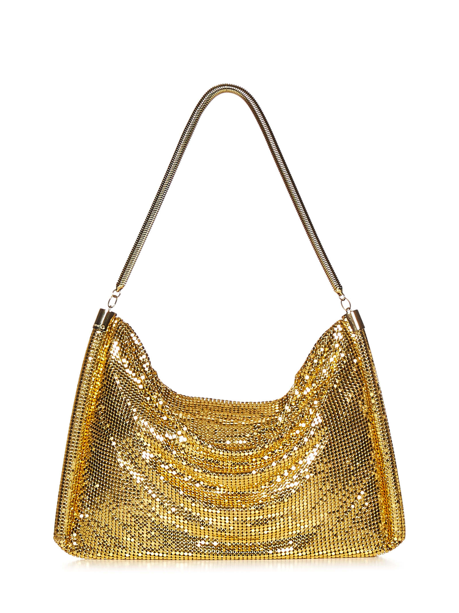Shop Rabanne Paco Pixel Tube Shoulder Bag In Gold
