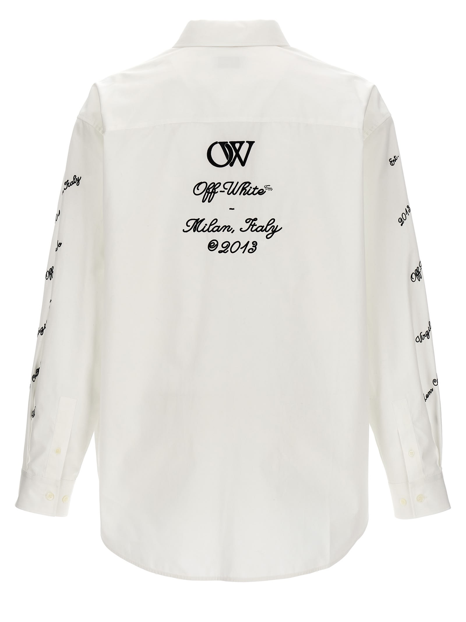 Shop Off-white 23 Logo Heavycoat Shirt In White/black