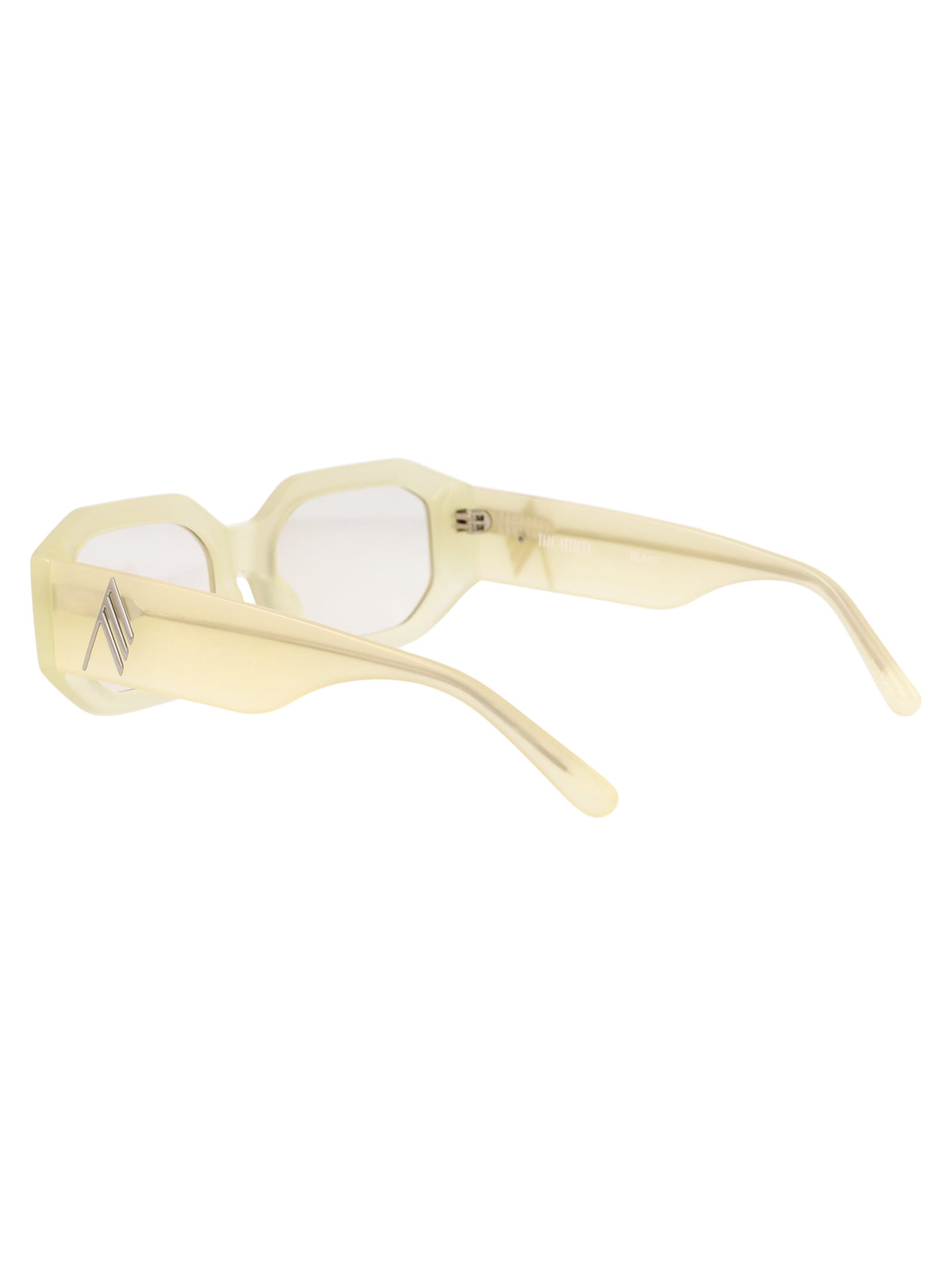 Attico Blake Squared Acetate Sunglasses In Yellow/silver/yellow