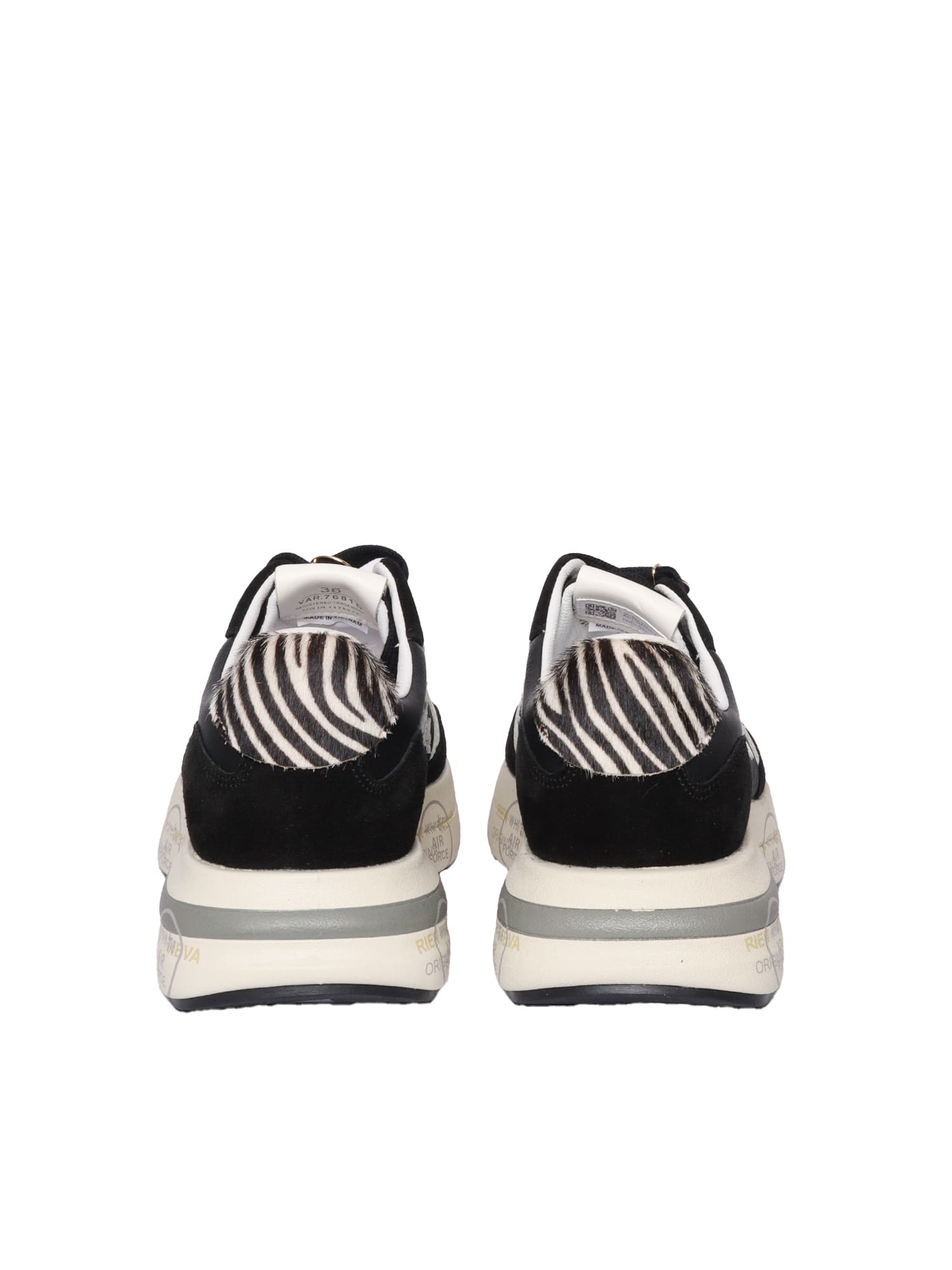 Premiata Dynamic Multicoloured Sneakers With Zebra Print Accents In Black