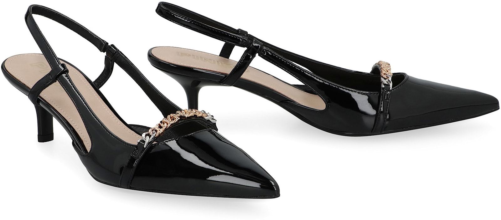 Pinko Gloria Patent Leather Slingback Pumps In Black