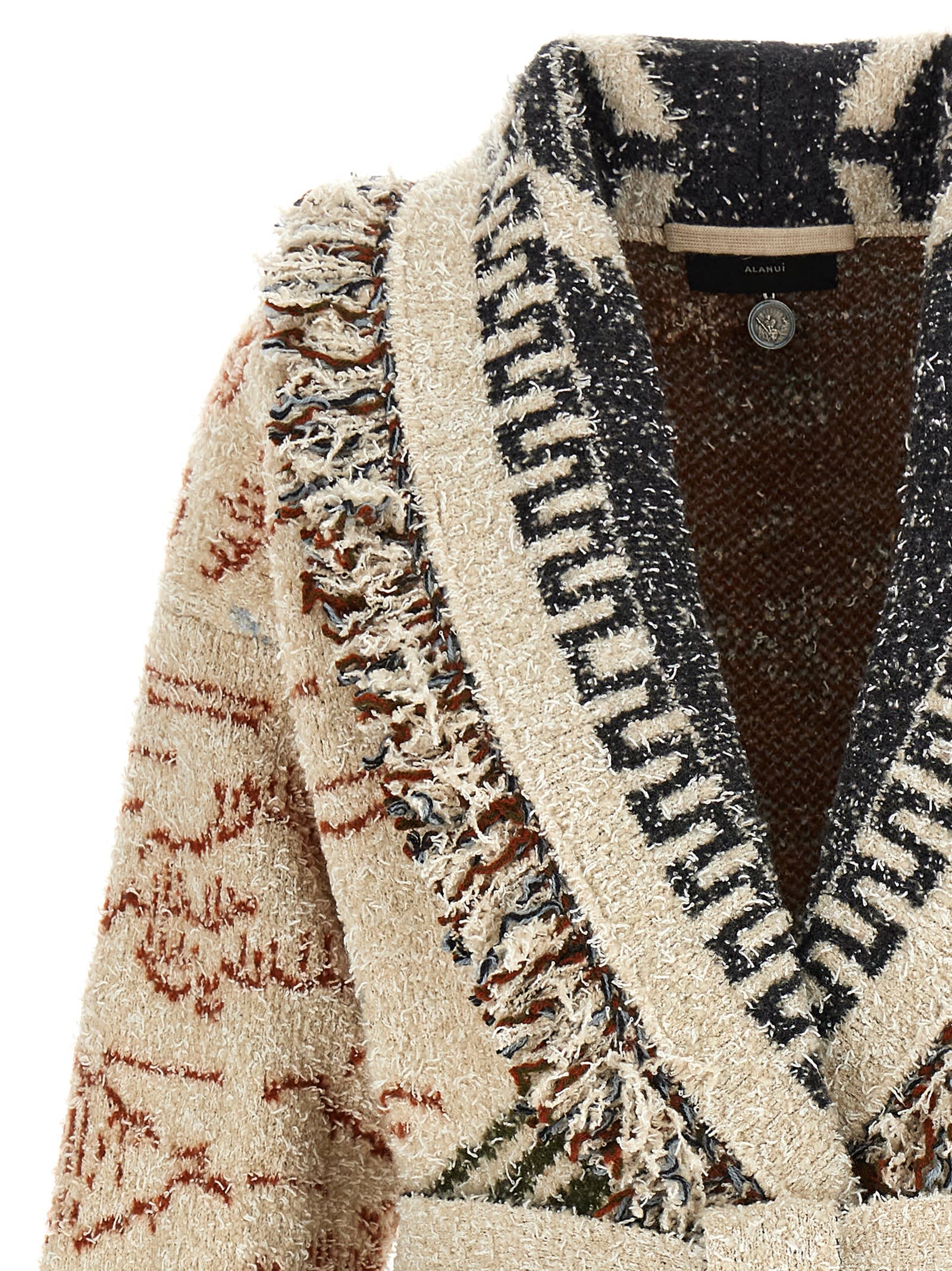 Alanui Sunset Riders Cardigan Knitwear Beige In Neutral