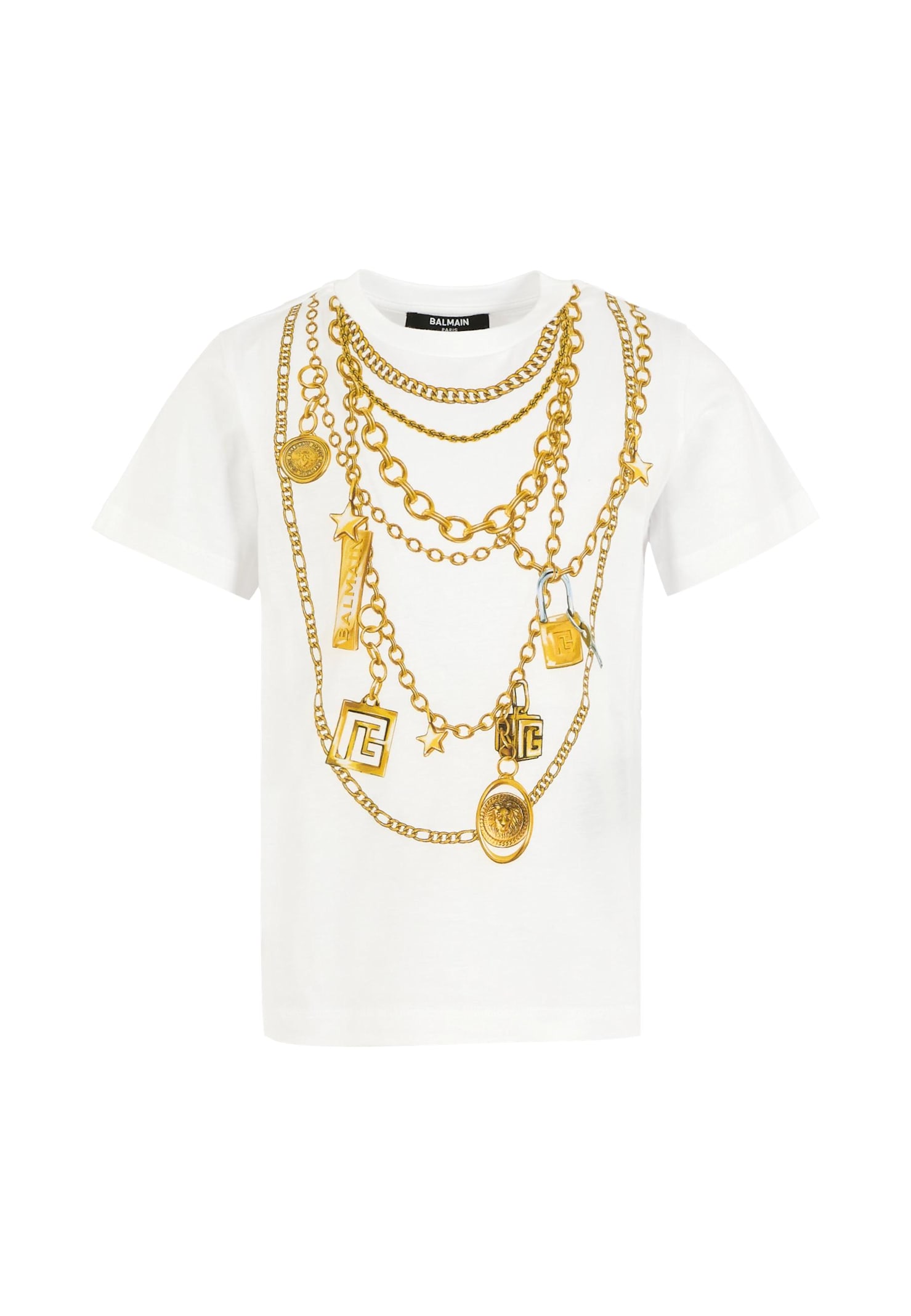 Balmain Chain-print T-shirt In White