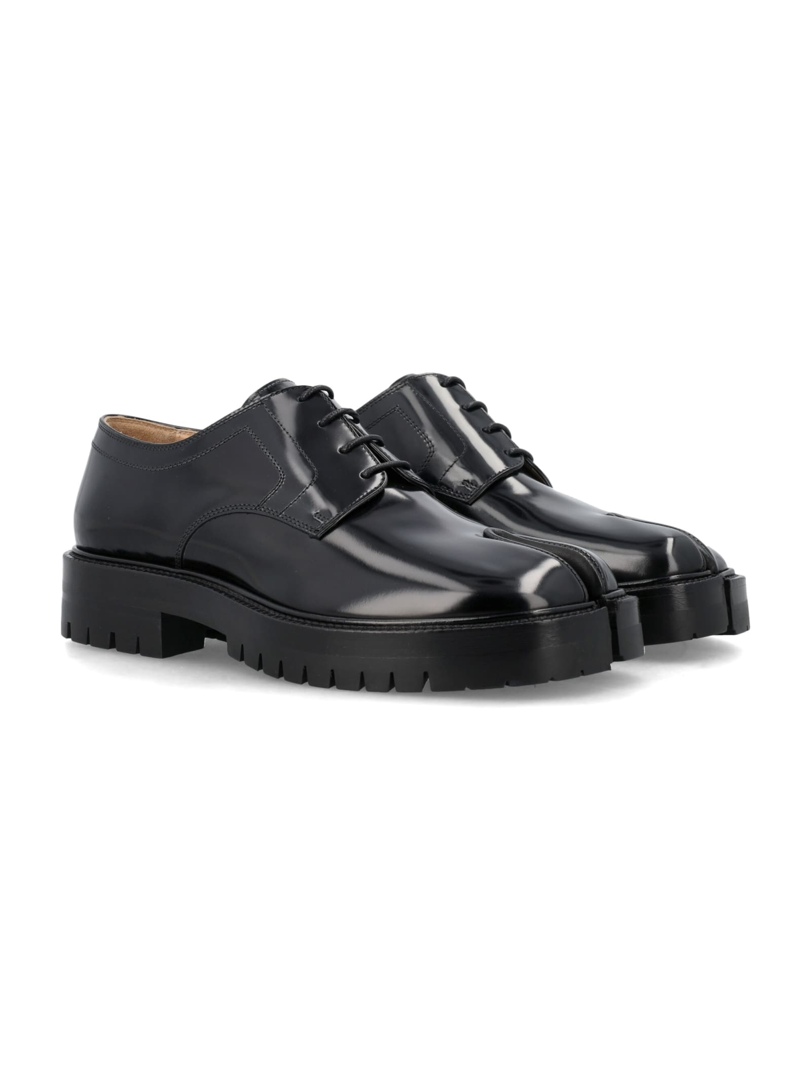 Maison Margiela Chunky Sole Lace-up Shoes With Glossy Finish In H8396