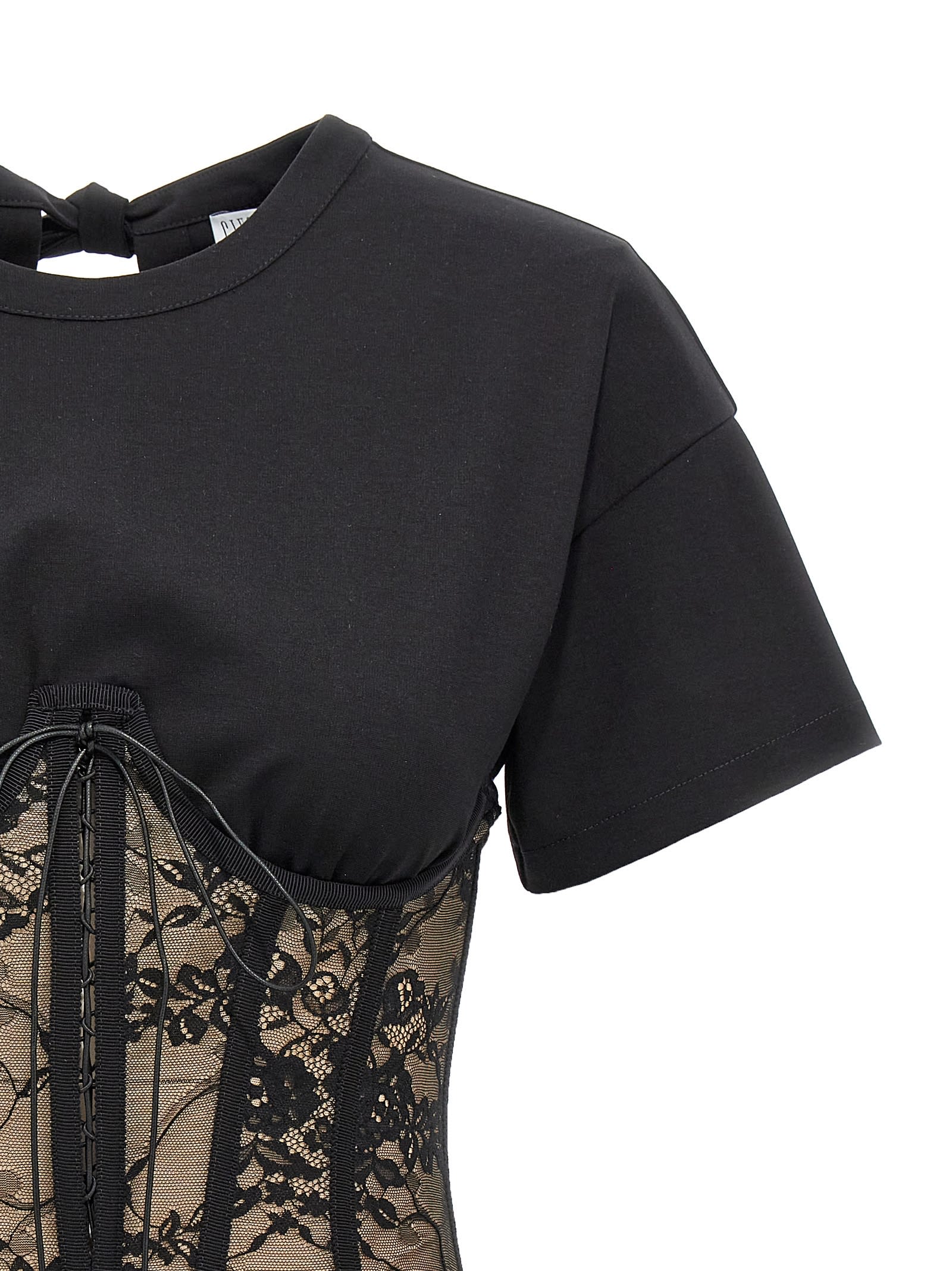 Shop Giuseppe Di Morabito Lace Bodice Insert Top In Black