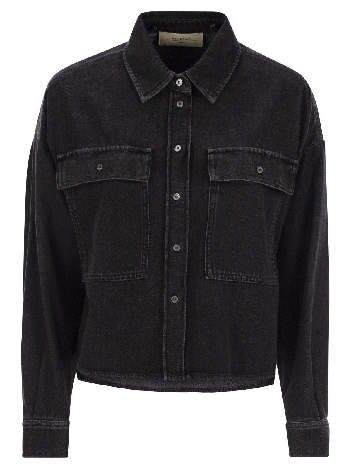 Buttoned Long-sleeved Denim Shirt