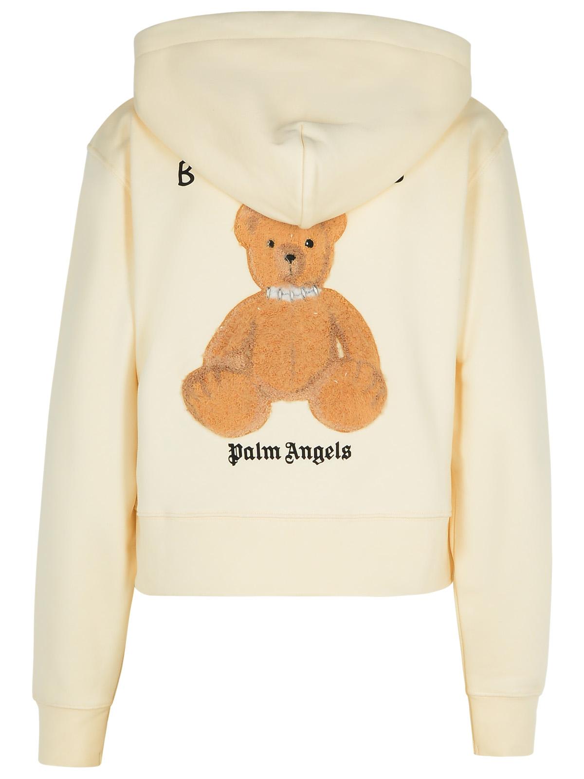 Shop Palm Angels Mini Bear Cream Cotton Sweatshirt