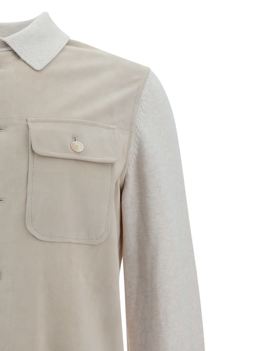 Brunello Cucinelli Jacket In English White Avena