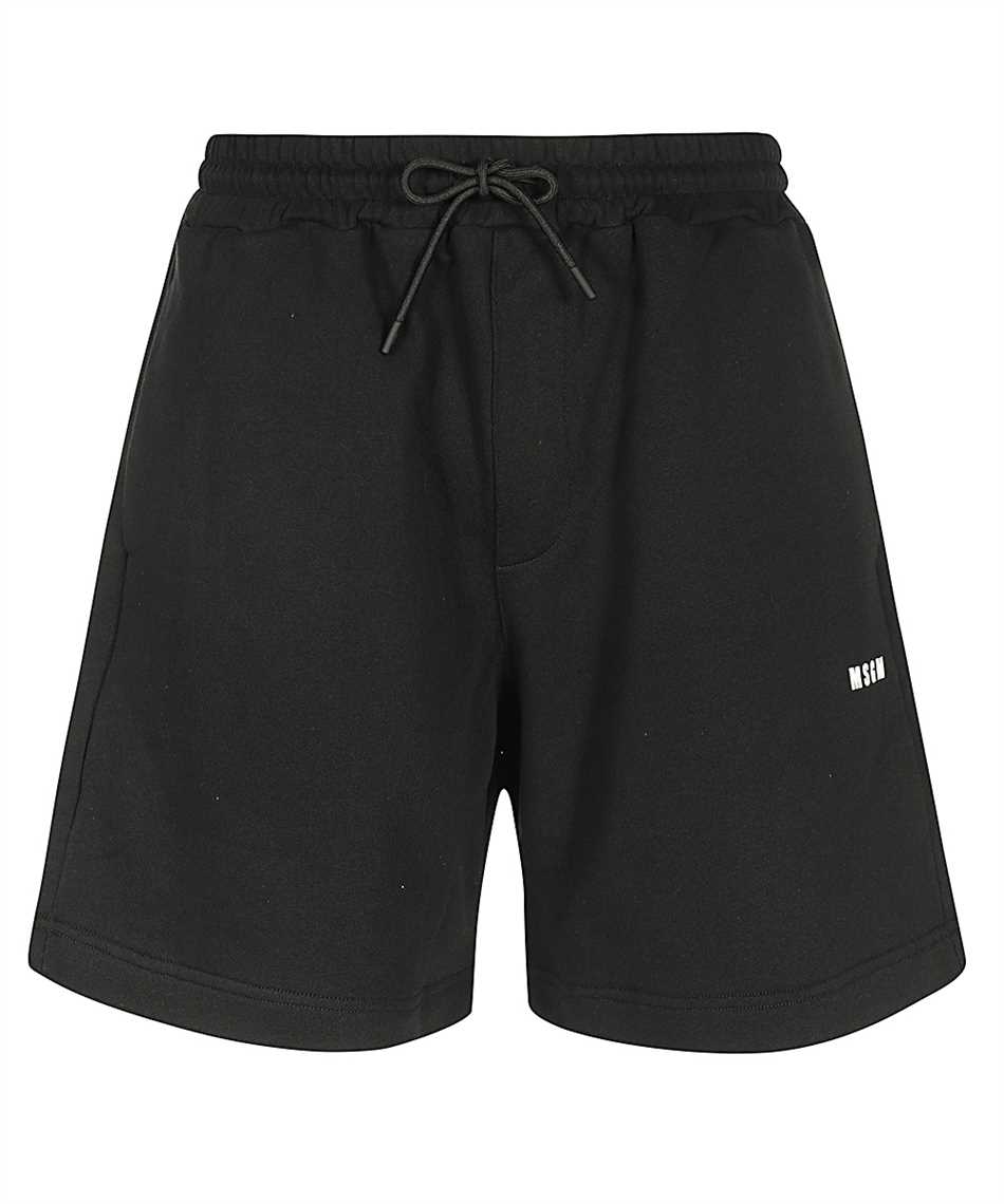 Msgm Cotton Bermuda Shorts In Black