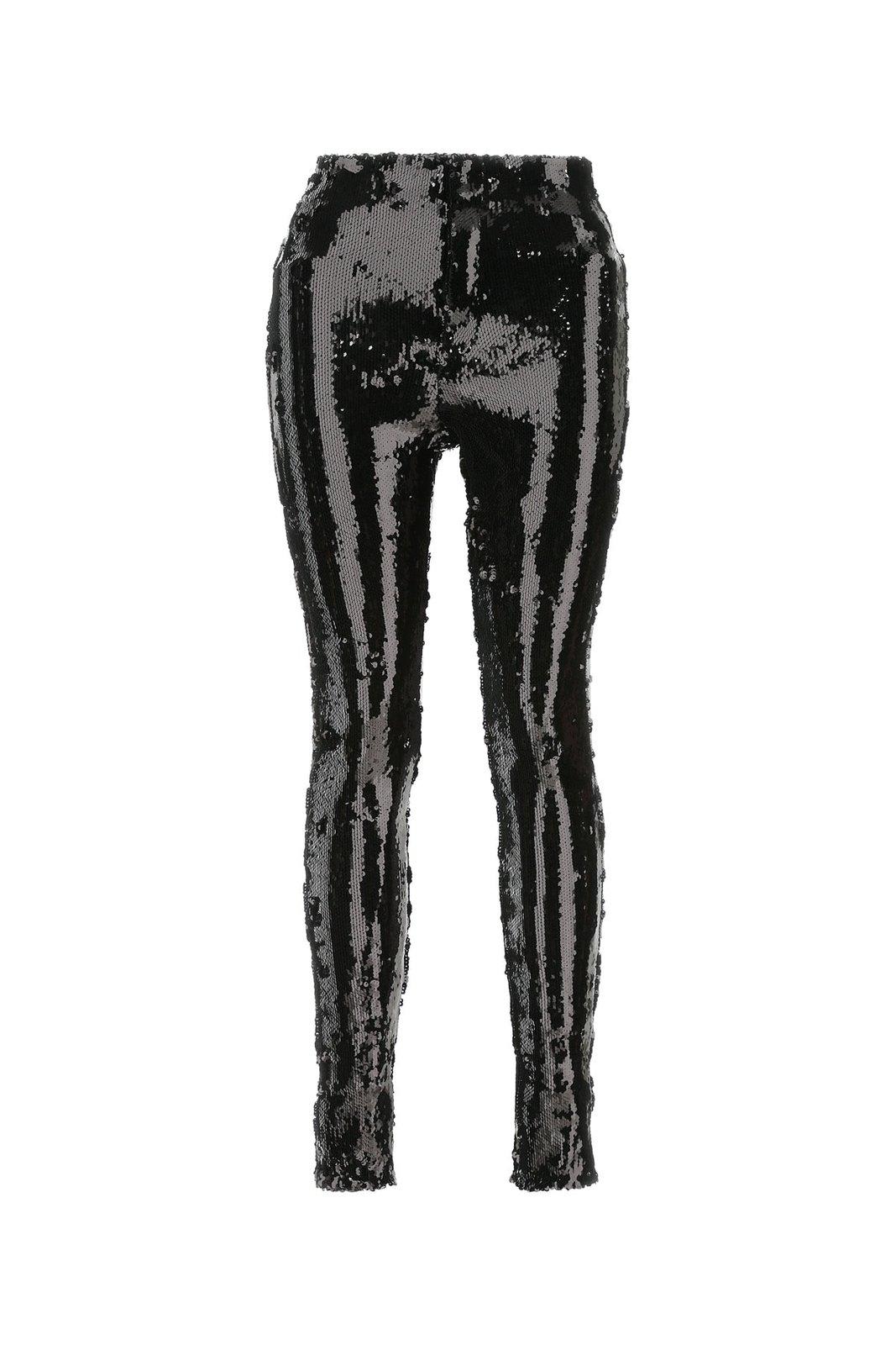 Shop Isabel Marant Sequin-embellished Leggings In Black