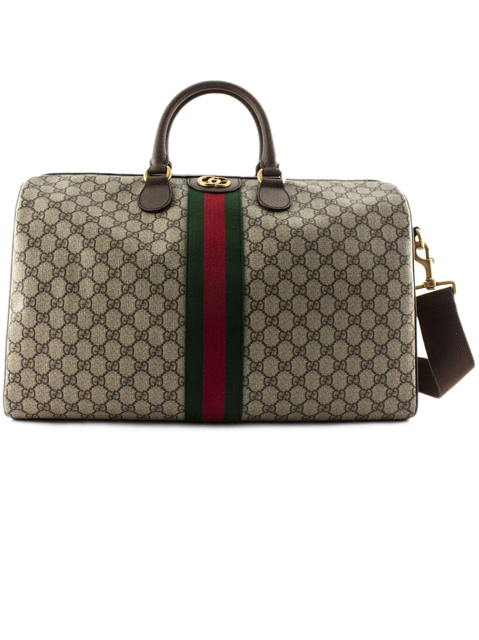 Gucci Ophidia Medium Carry-on Duffle Gg Supreme In Beige
