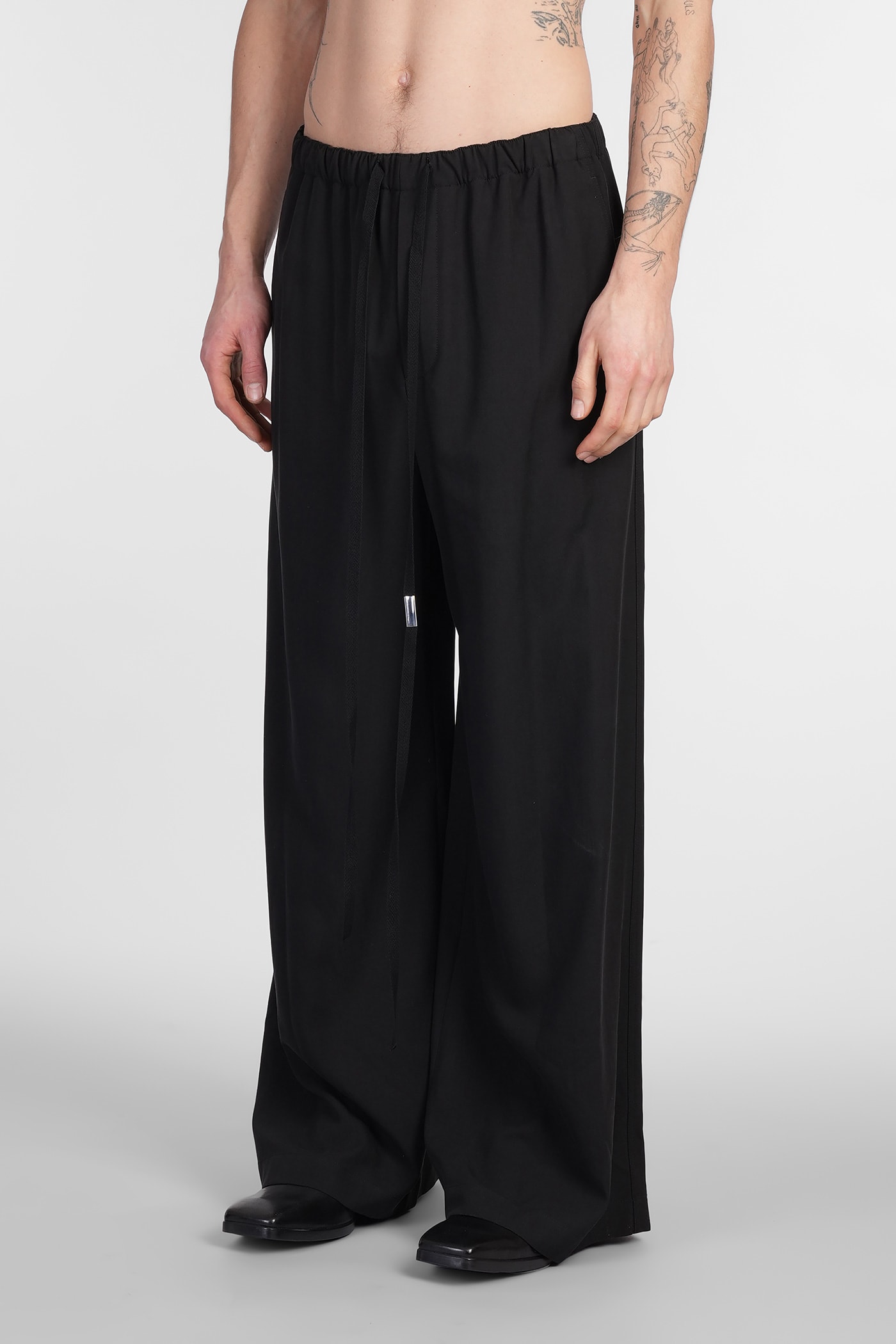 Ann Demeulemeester Ibert Pants In Black Wool And Polyester In Black