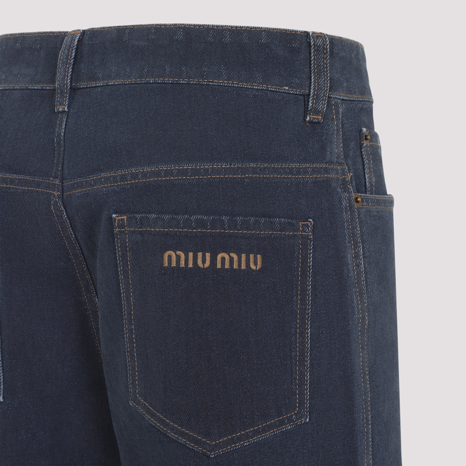 Miu Miu Wide-leg Mid-waist Denim Trousers In Blue