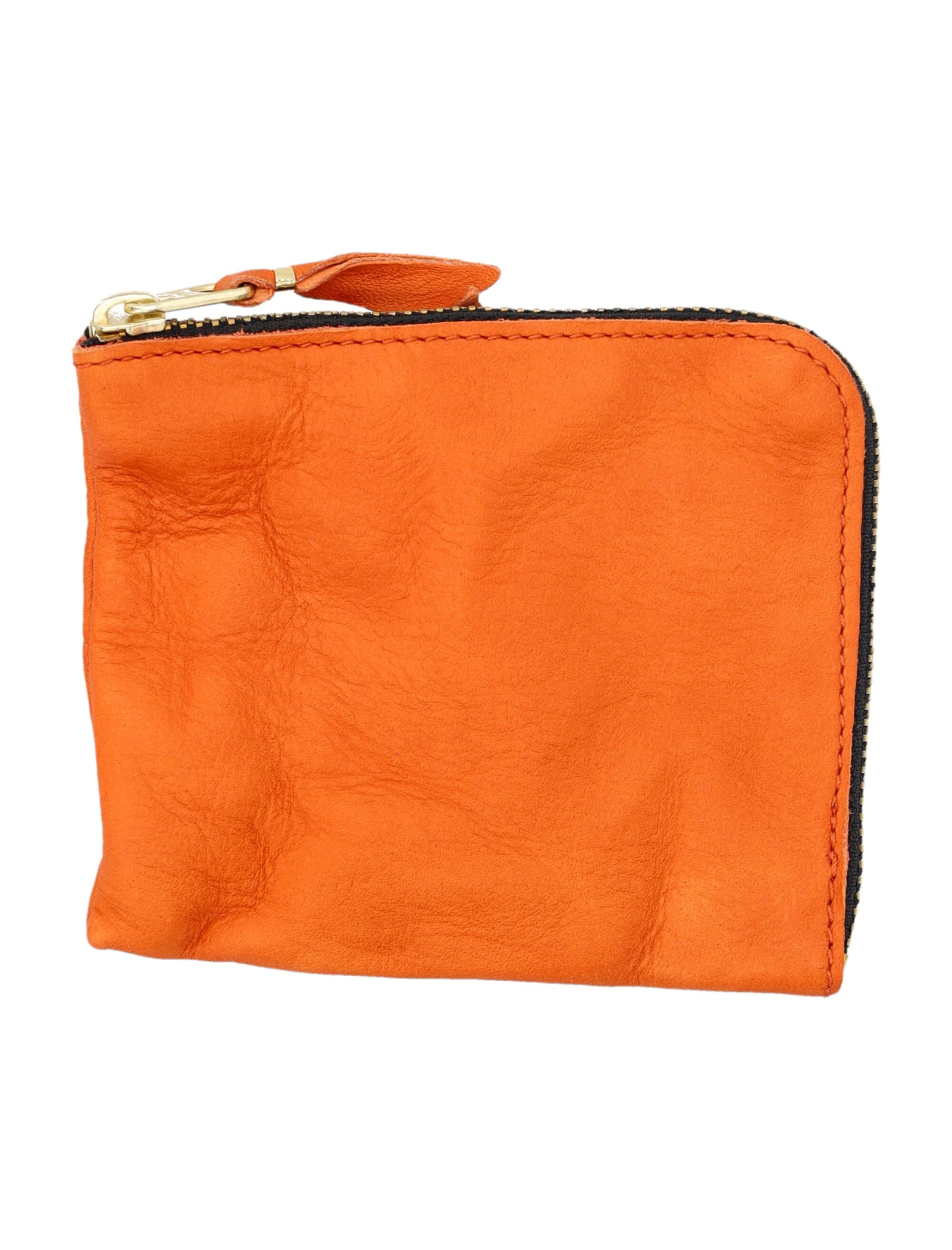 Comme Des Garçons Washed Zip Around Wallet In Orange