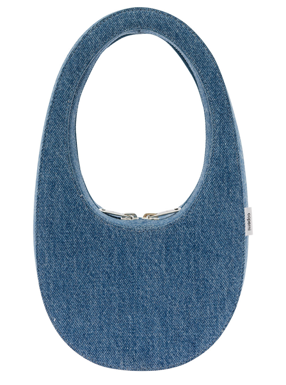 Coperni Denim Mini Swipe Shoulder Bag In Washed Blue