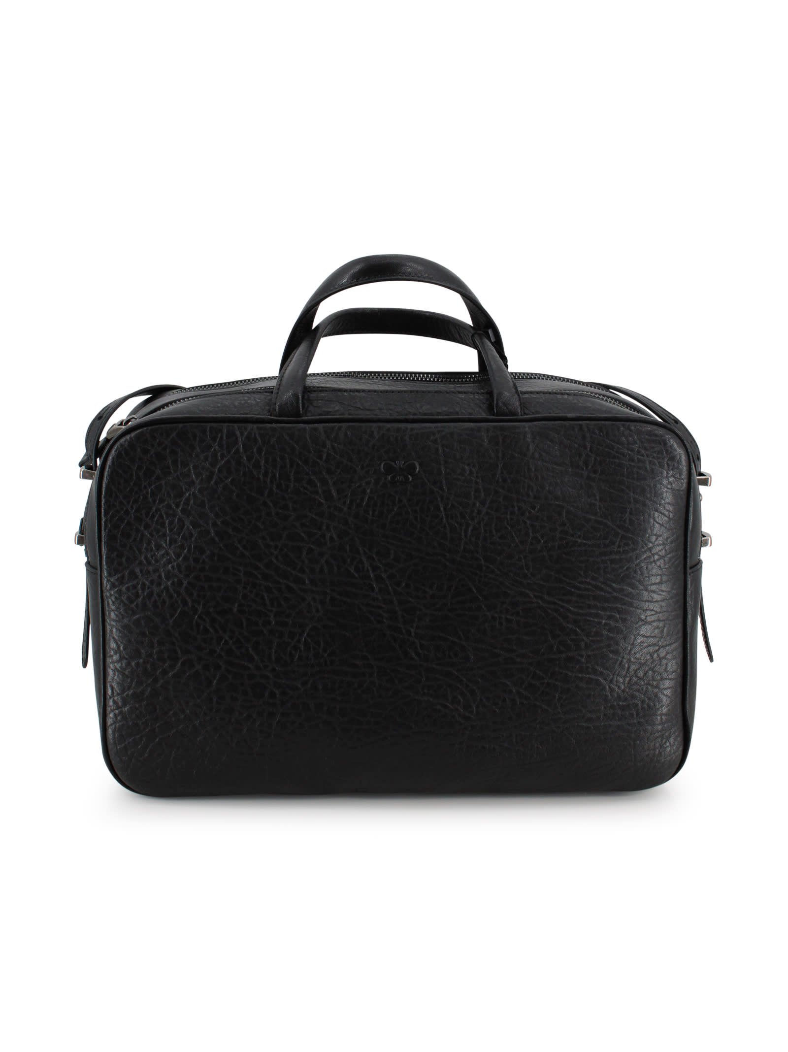 Weekend Max Mara Spacious Nappa Leather Cross-body Satchel In Black