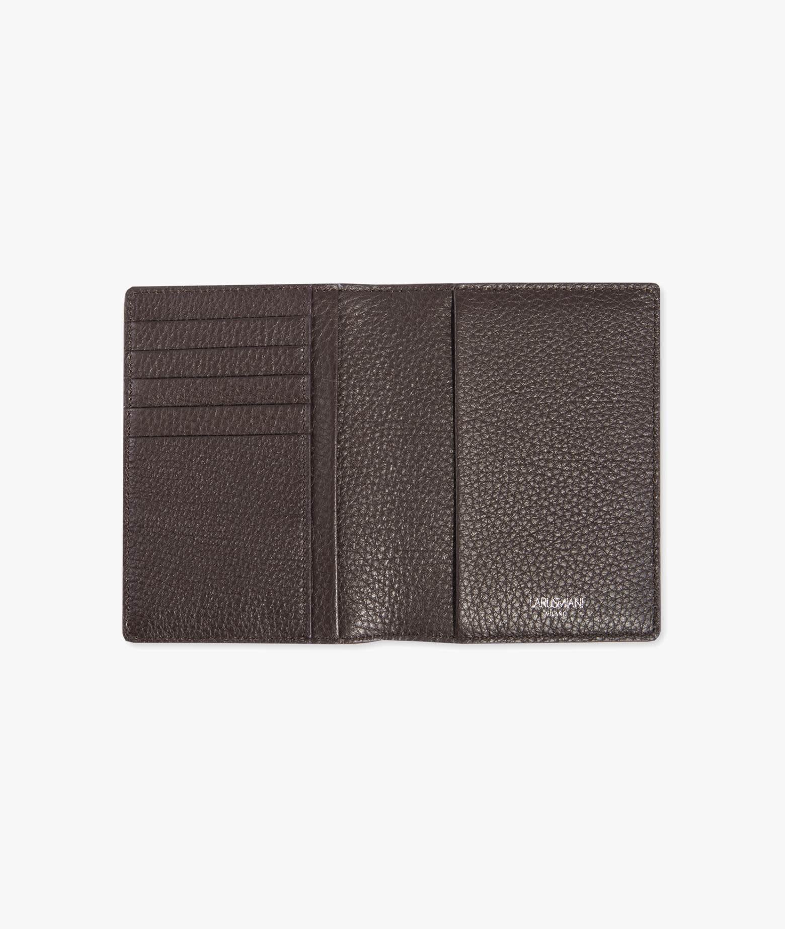 Shop Larusmiani Passport Cover Fiumicino Wallet In Chocolate