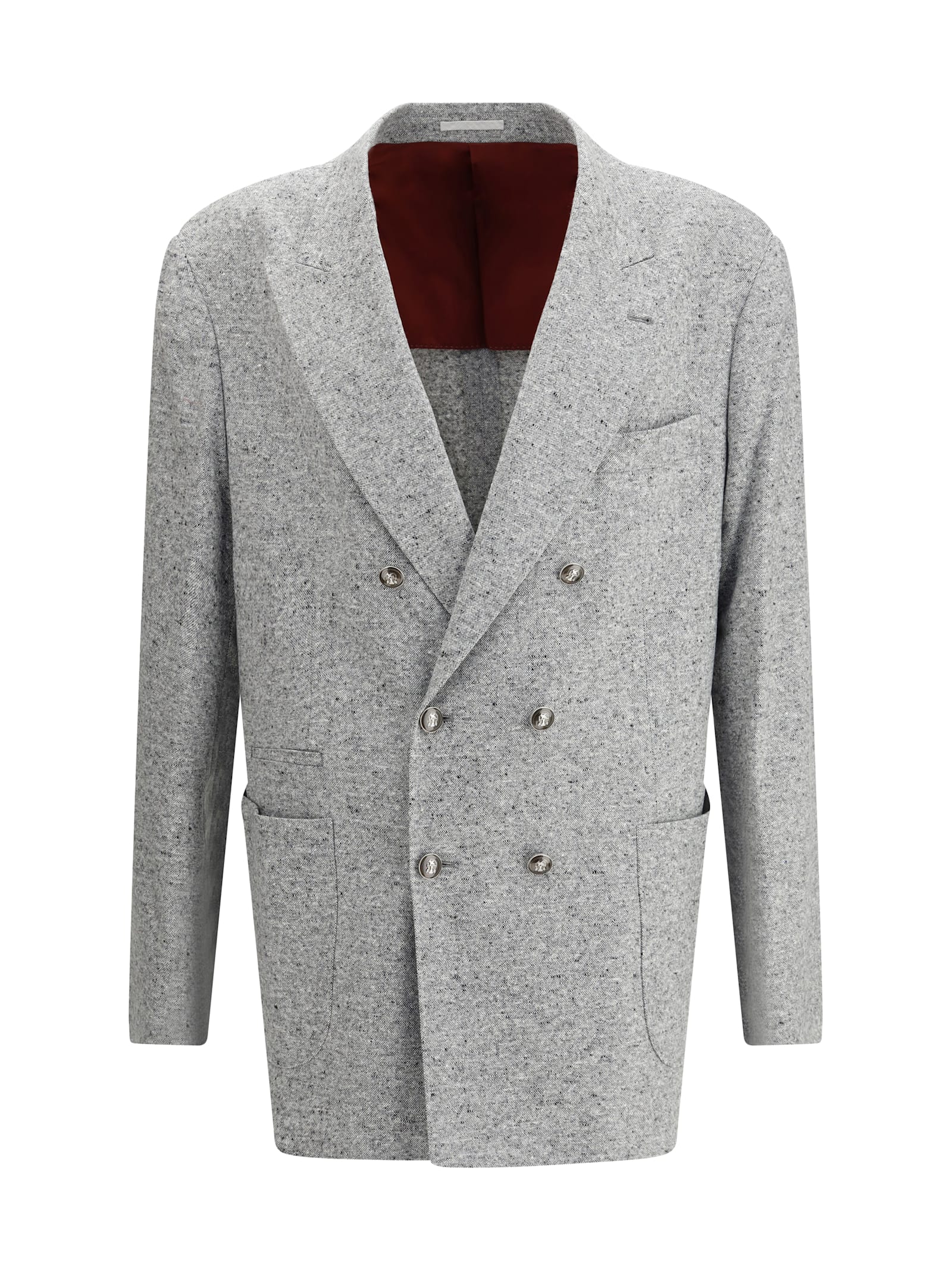 Brunello Cucinelli Deconstructed Blazer In Gray