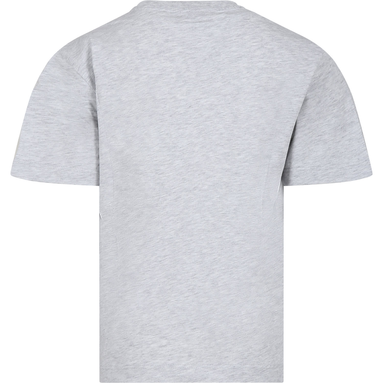 Shop Msgm Grey T-shirt For Kids With Logo In Grigio Chiaro