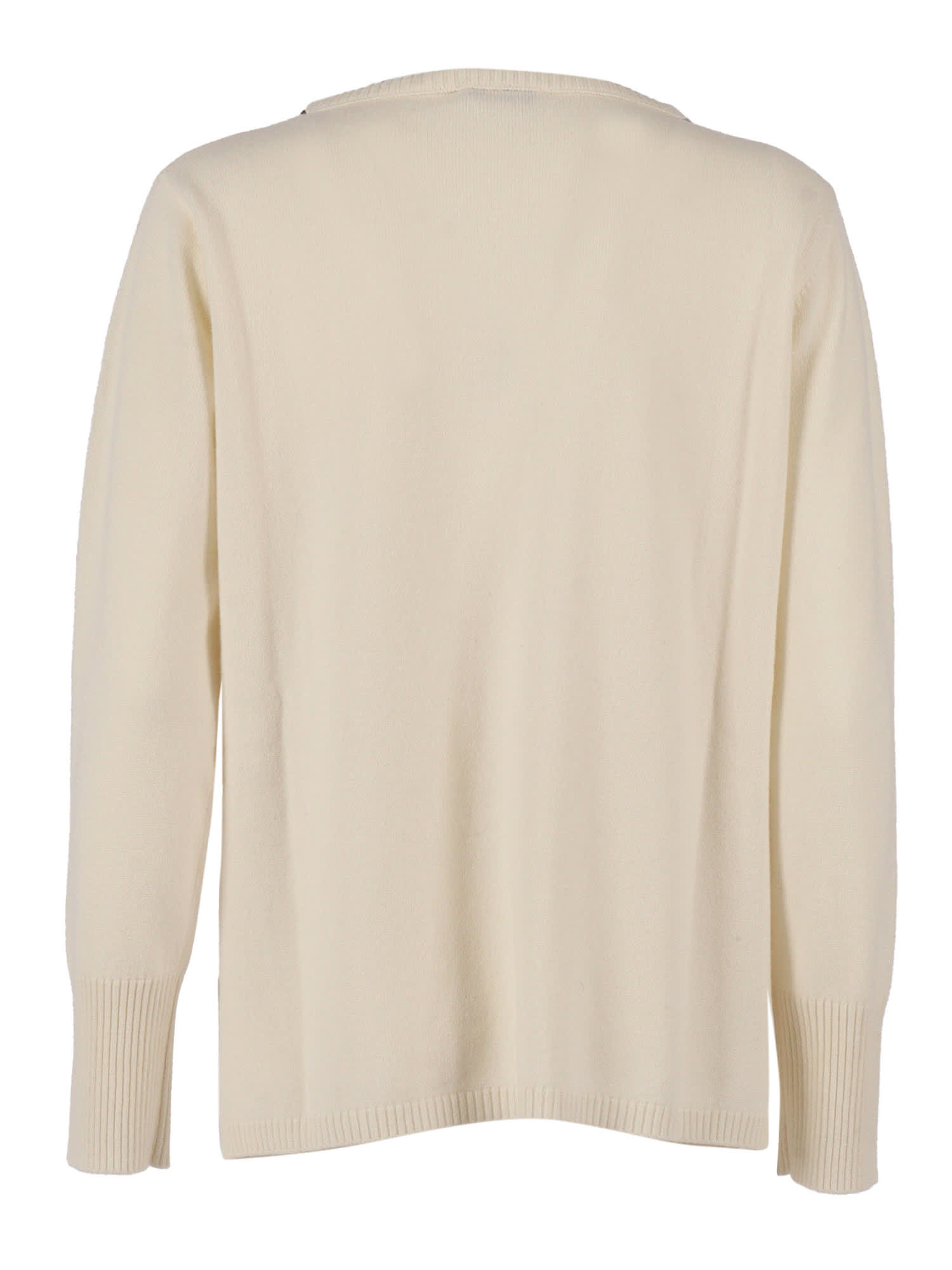 Kangra Cashmere Boat Neck Sweater With Trimmings Insert In Neutral
