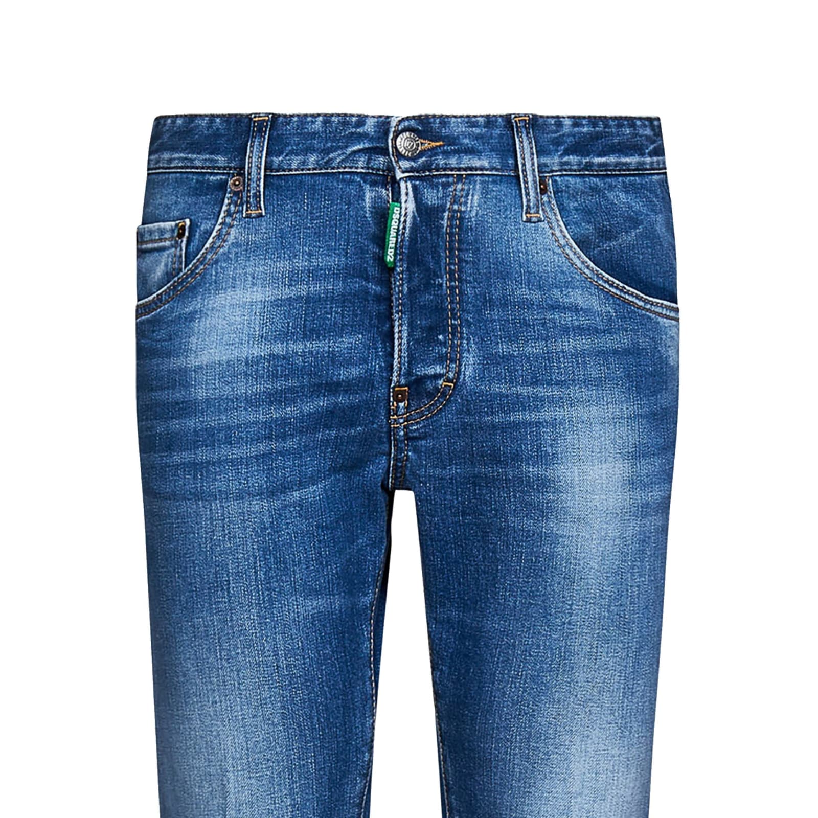 Shop Dsquared2 Cotton Denim Skater Jeans In Blue