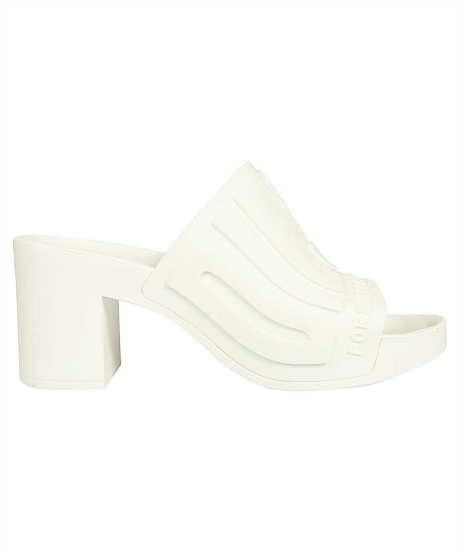 Diesel Logo Detail Rubber Mules In White