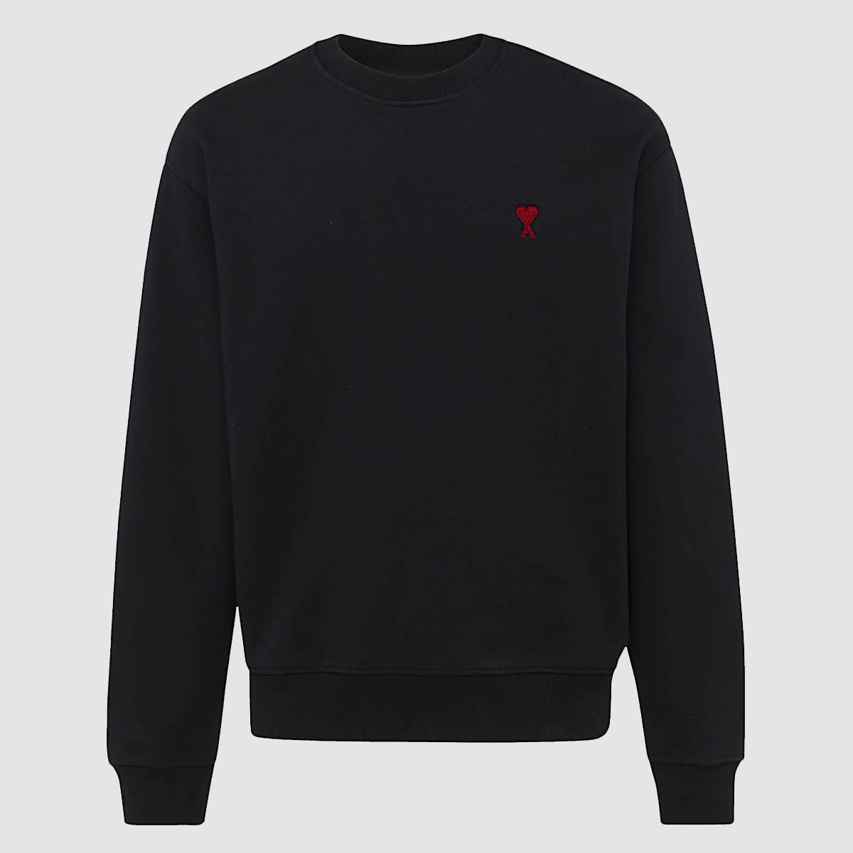 Ami Alexandre Mattiussi Ami Paris Ami De Coeur Wool Crewneck Sweater In Black