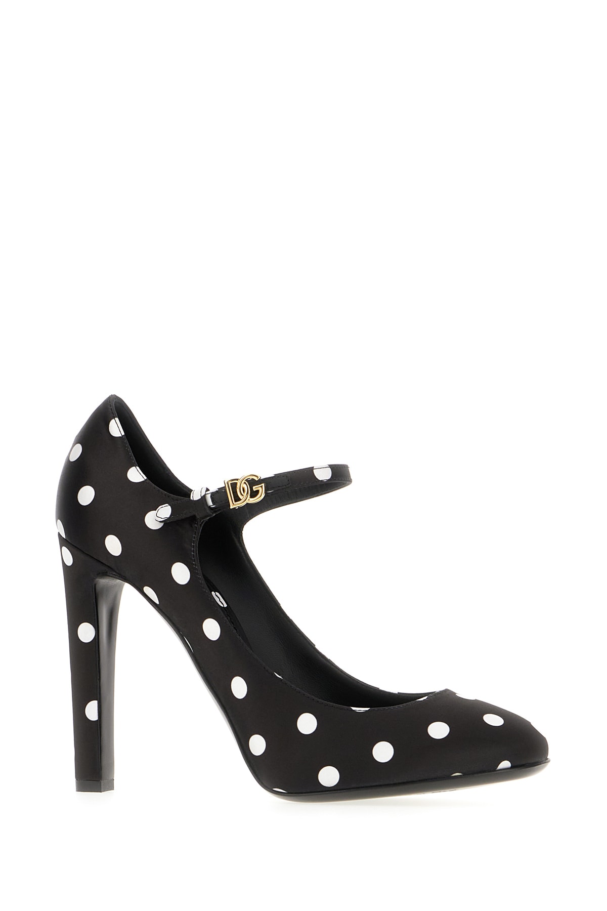 Shop Dolce & Gabbana Printed Fabric Pumps In Pois Fondo Nero