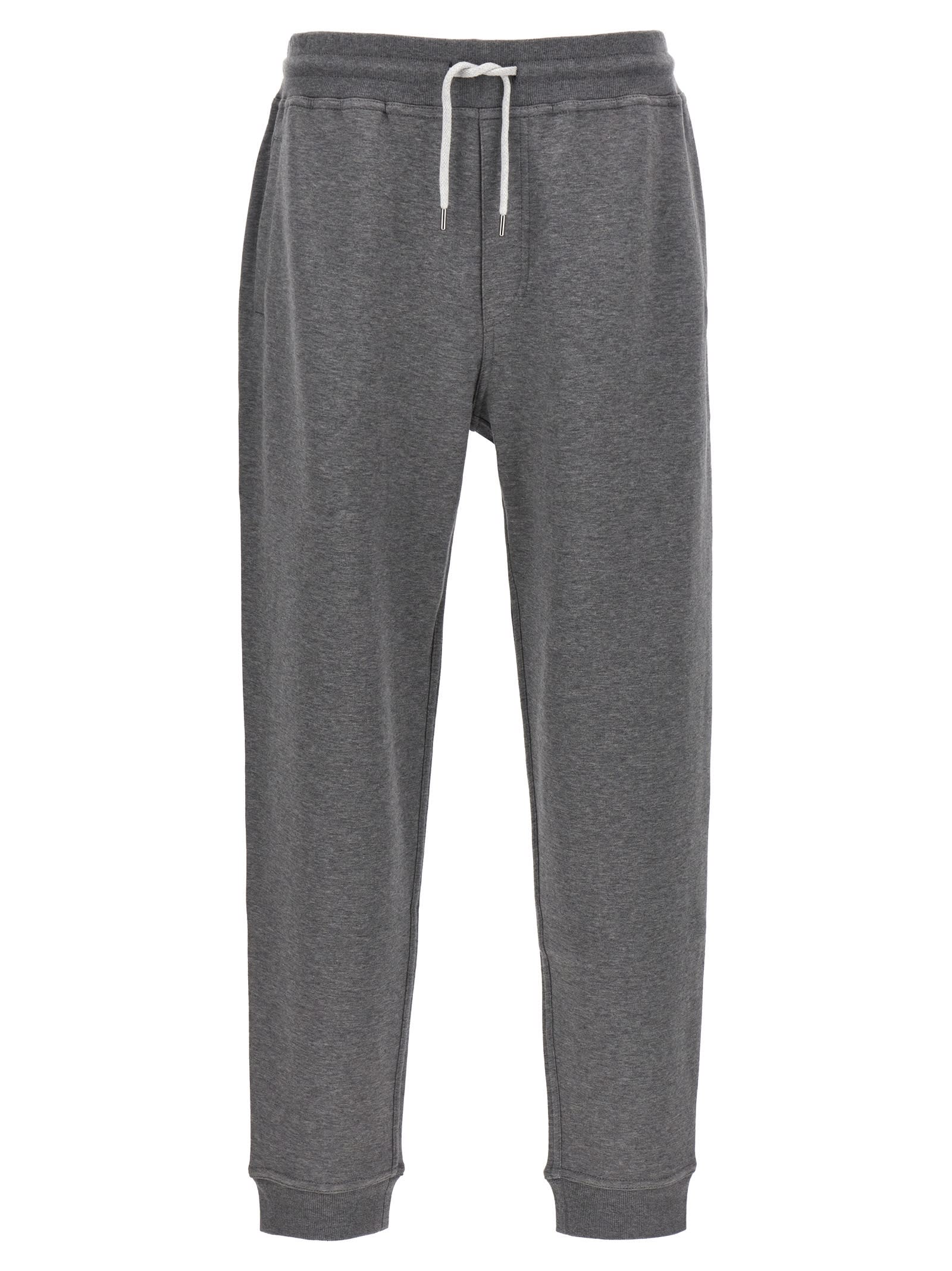 Shop Brunello Cucinelli Cotton Blend Joggers In Gray