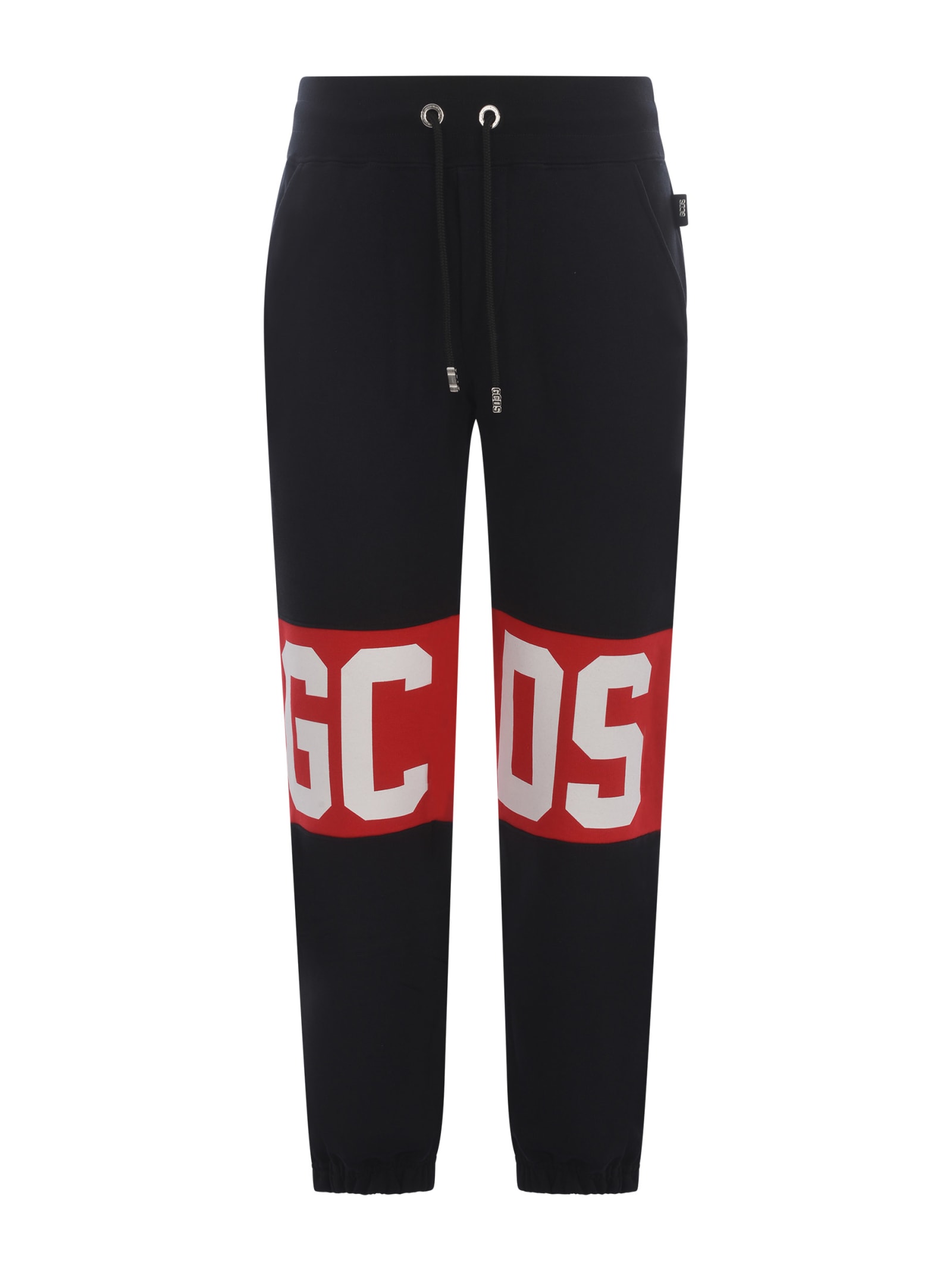 Shop Gcds Trousers  Bande Logo In Cotton In Black