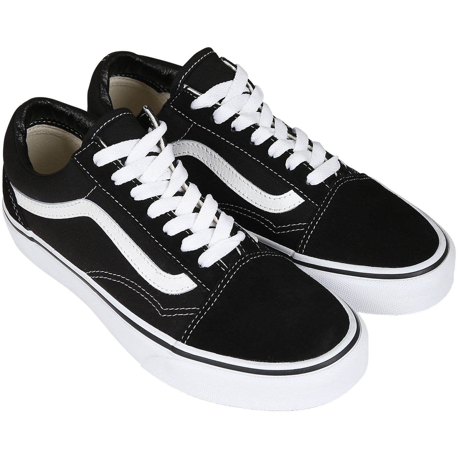Vans Old Skool Platform Canvas And Suede Platform Trainers