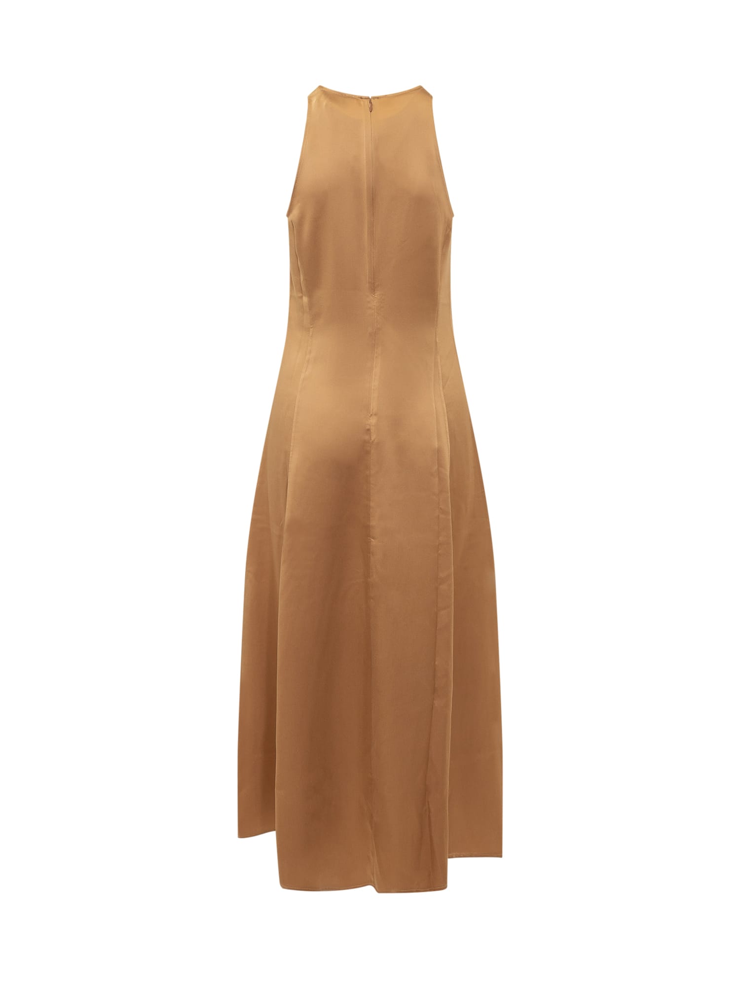 Shop Loulou Studio Silk Dress In Camel