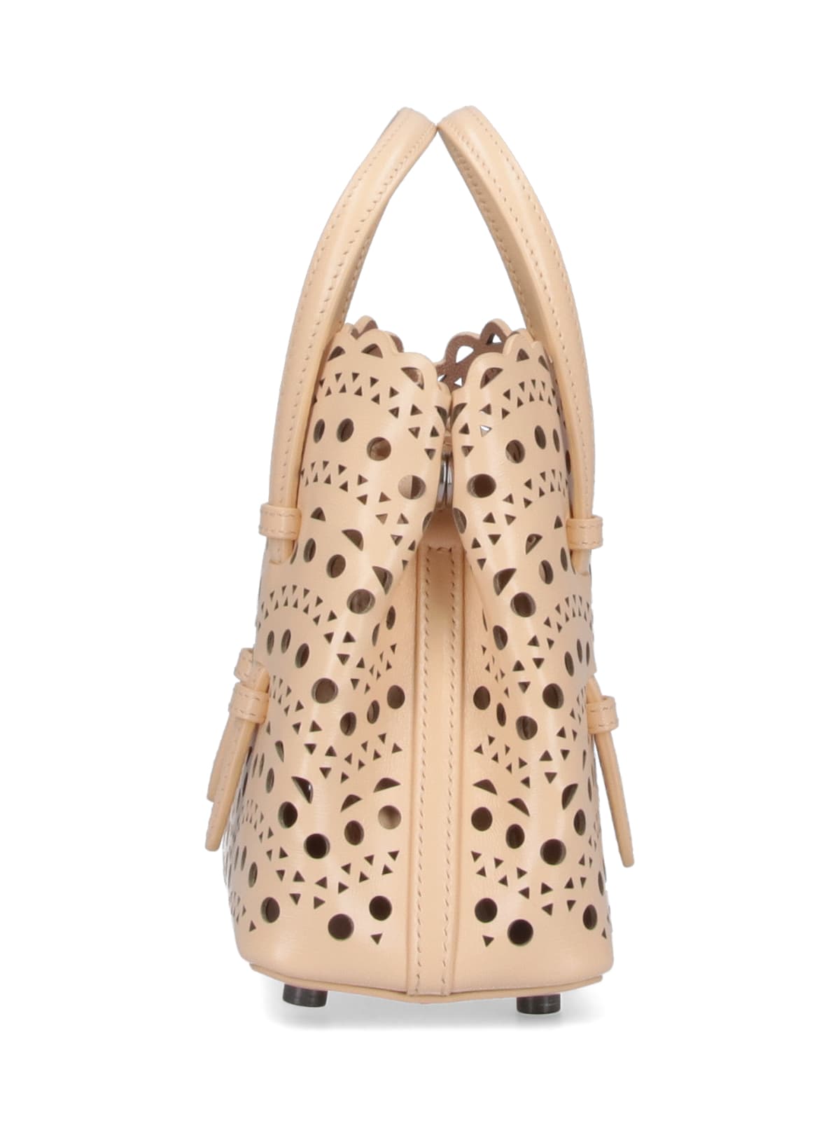 Shop Alaïa Mina 16 Vienne Micro Tote Bag In Beige