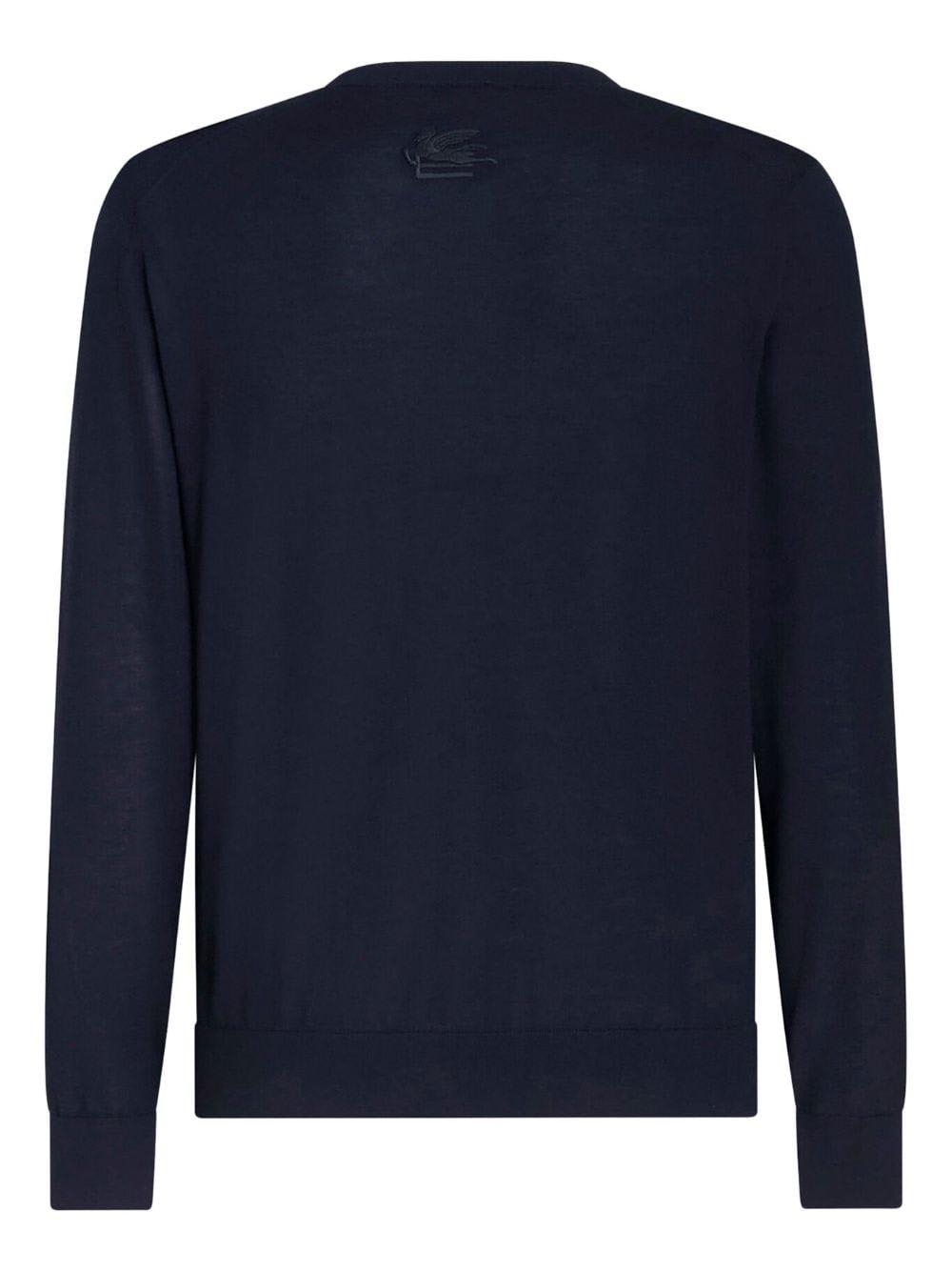 Shop Etro Logo-embroidered Sleeved Knitted Jumper In Black