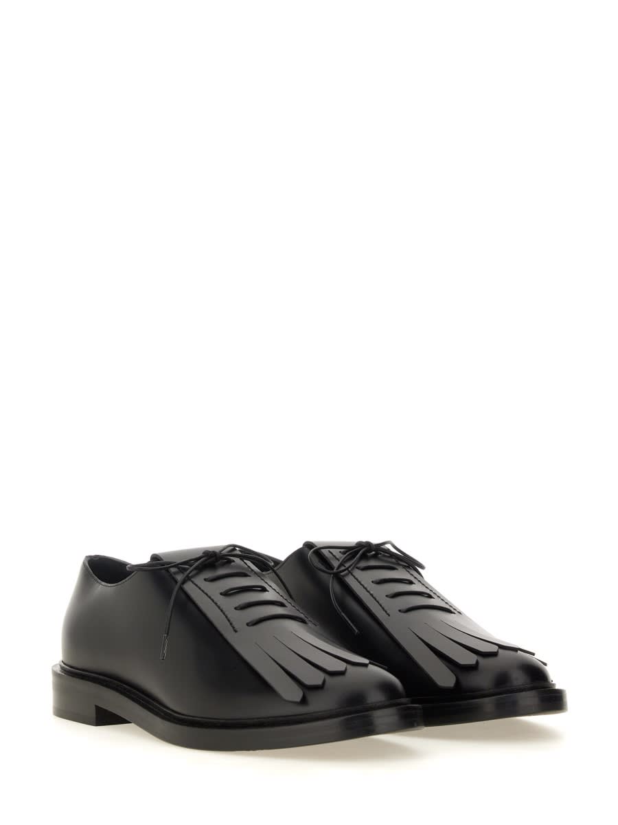 Max Mara Leather Derby. In Black