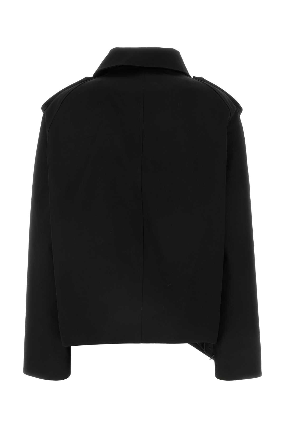 Shop Courrèges Black Cotton Trench Coat