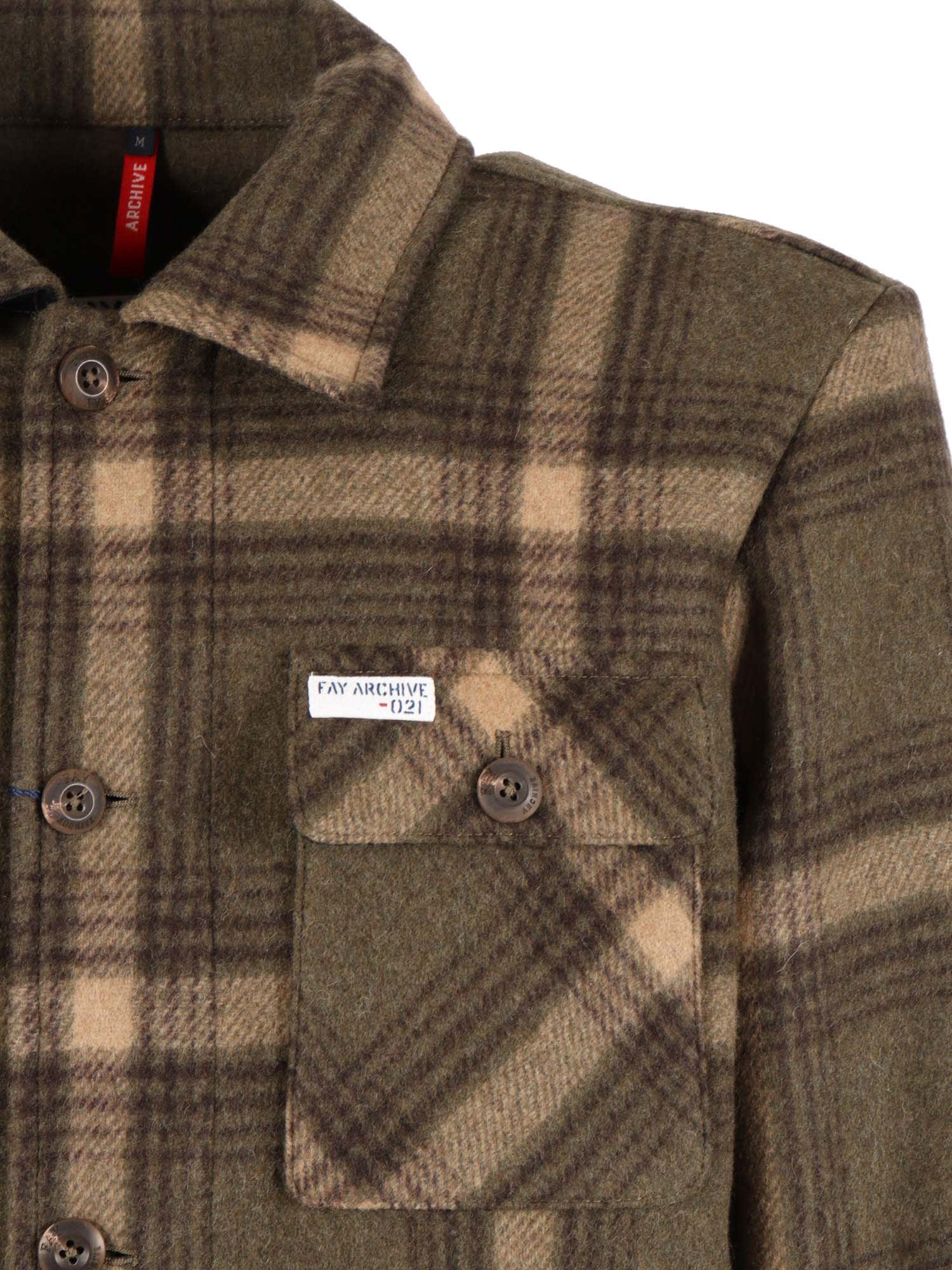 Fay Scottish Tartan Overshirt Jacket In Wool Blend In Multi