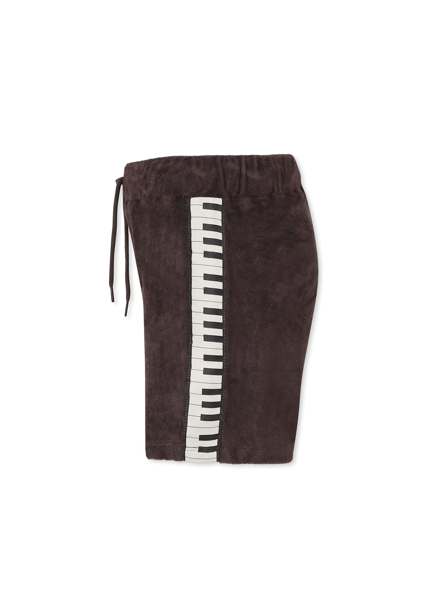 Shop Mini Rodini Grey Shorts For Kids With Piano Print
