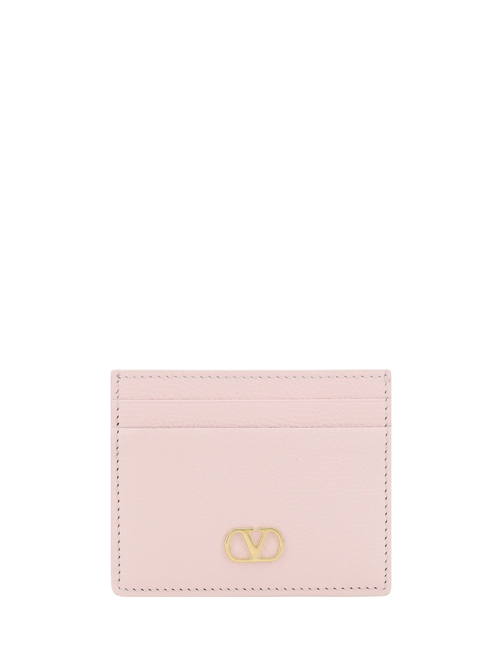 Valentino Vlogo Card Holder In Rose Quartz