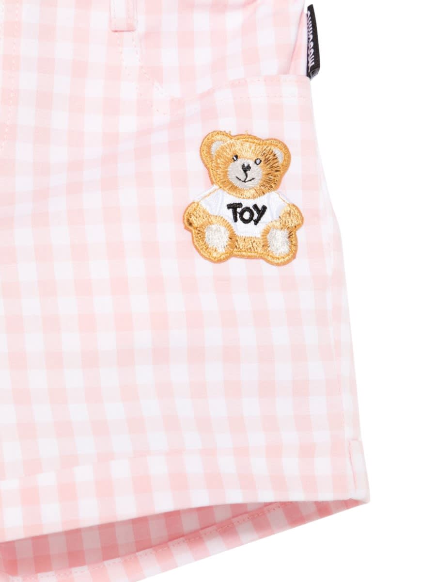 Moschino Gingham-pattern Shorts In Pink