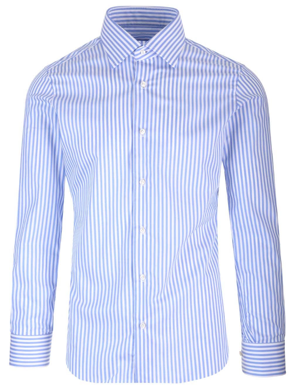 Shop Barba Napoli Journey Line Cotton Oxford Shirt In Light Blue