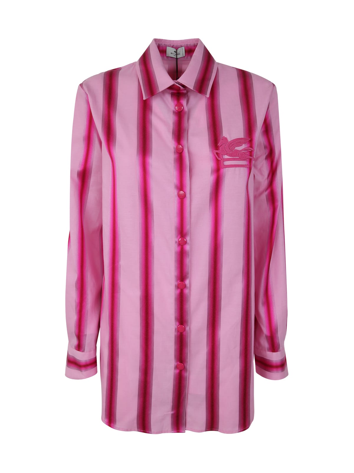 Etro Rose Striped Shirt In Multi