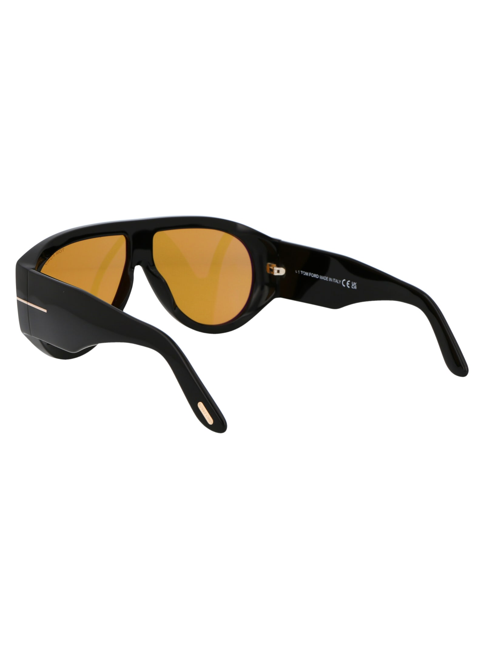 Tom Ford Black Bronson Sunglasses In 01e Nero Lucido / Marrone