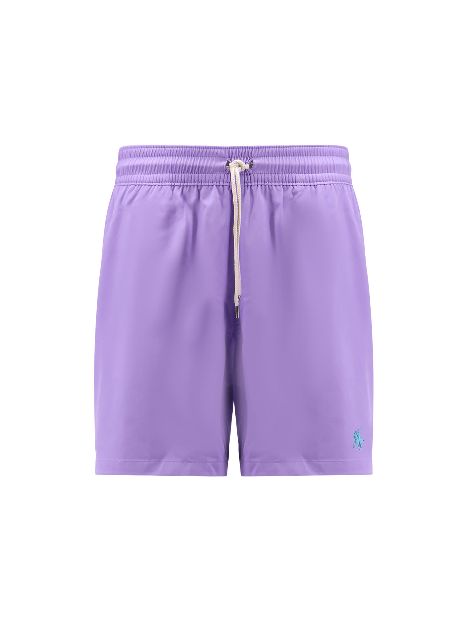 Nylon Swim Trunk With Logo Embroidery