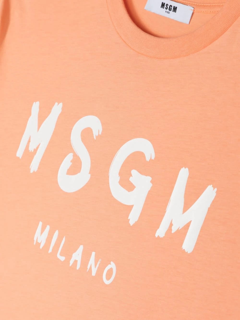 Shop Msgm T-shirt Con Logo In Peach