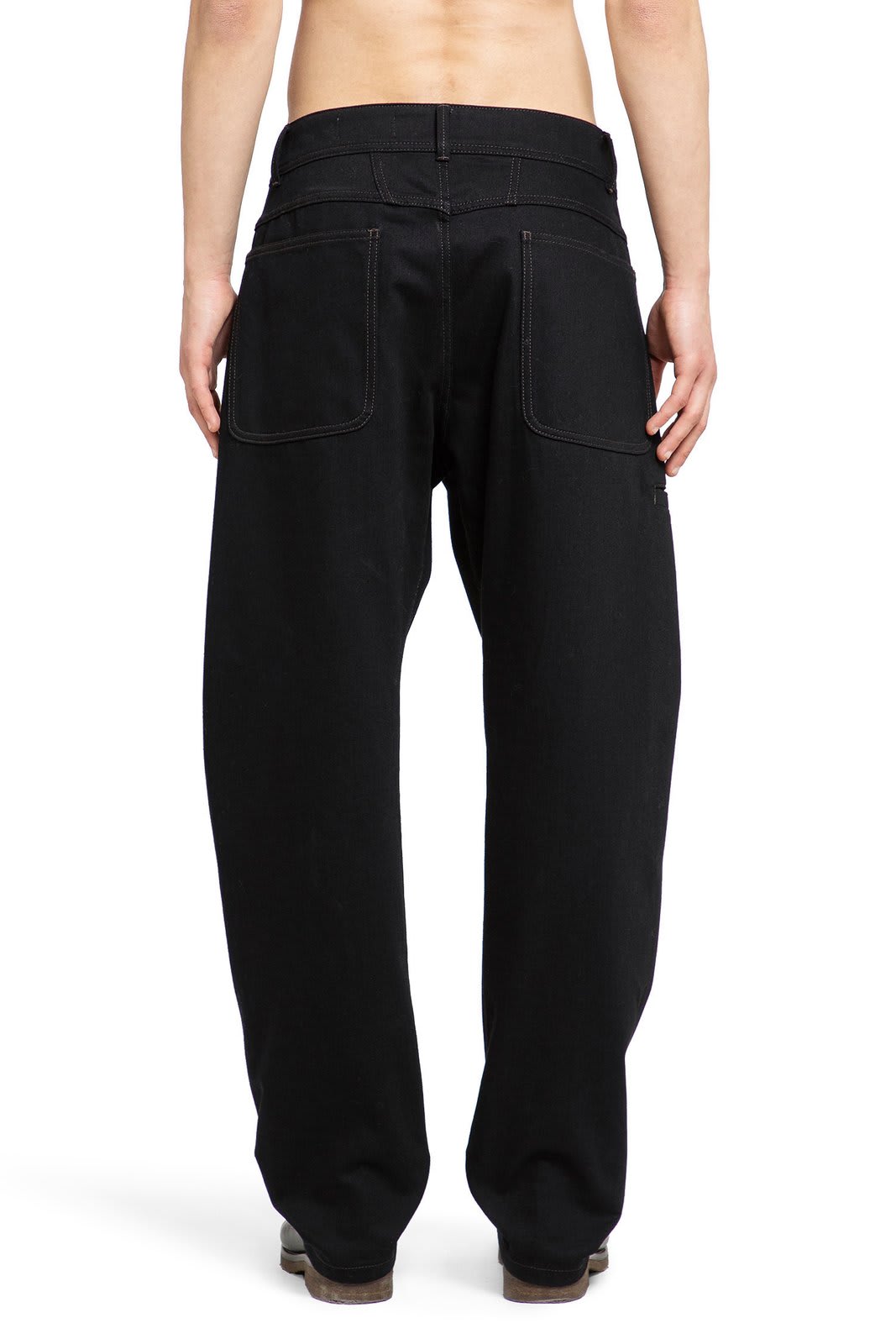 Shop Lemaire Twisted Tapered-leg Trousers In Black