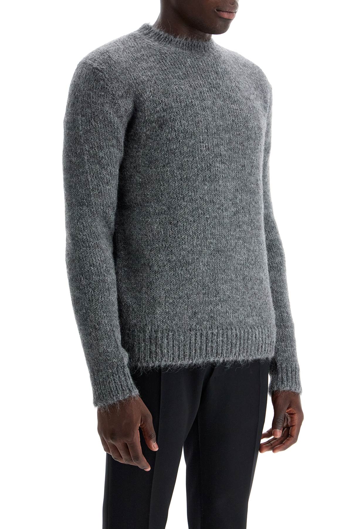 Shop Jil Sander Alpaca Crew Neck Sweater In Grey (grey)