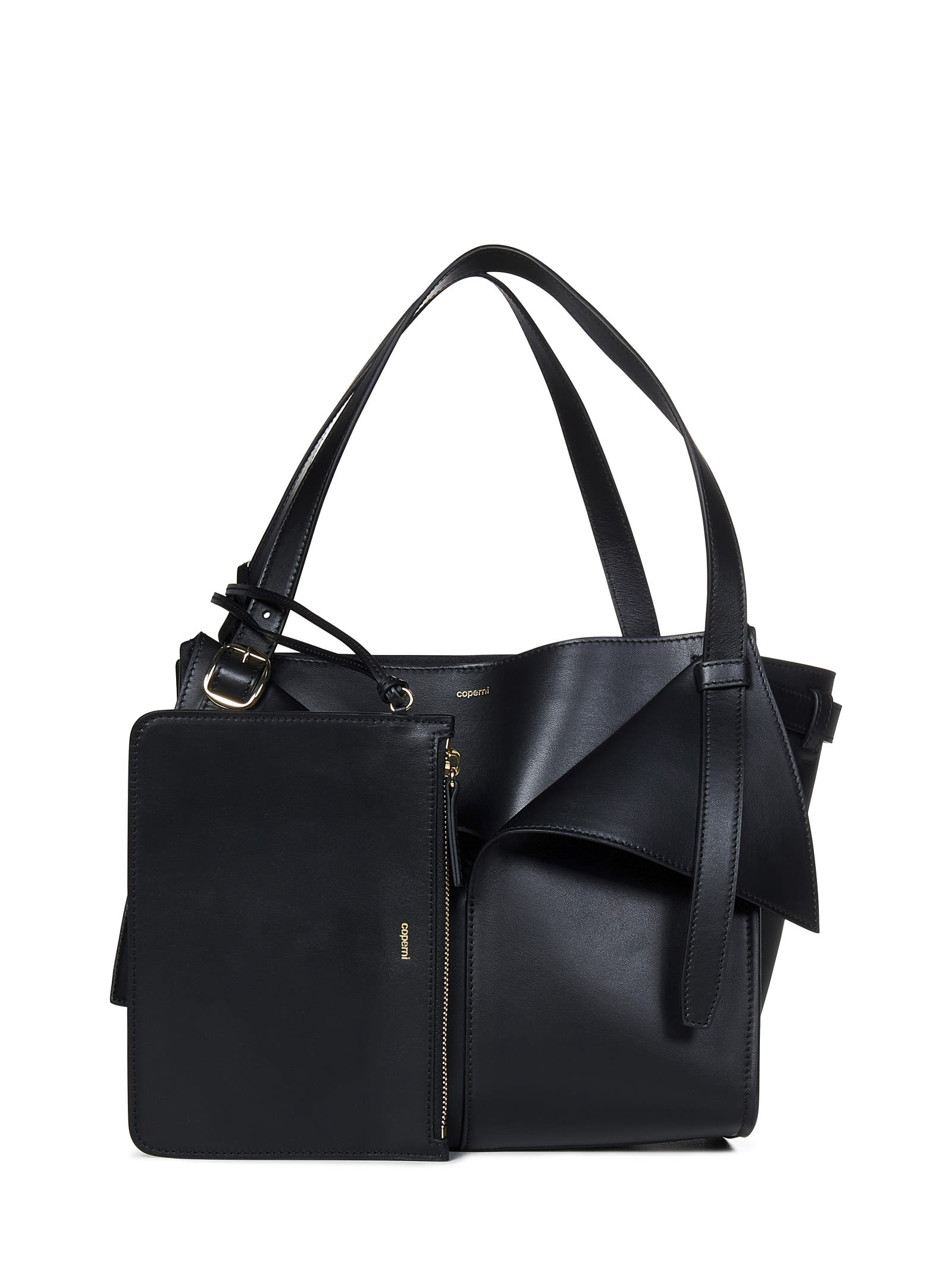 Shop Coperni Medium Belt Cabas Shoulder Bag In Blk Black