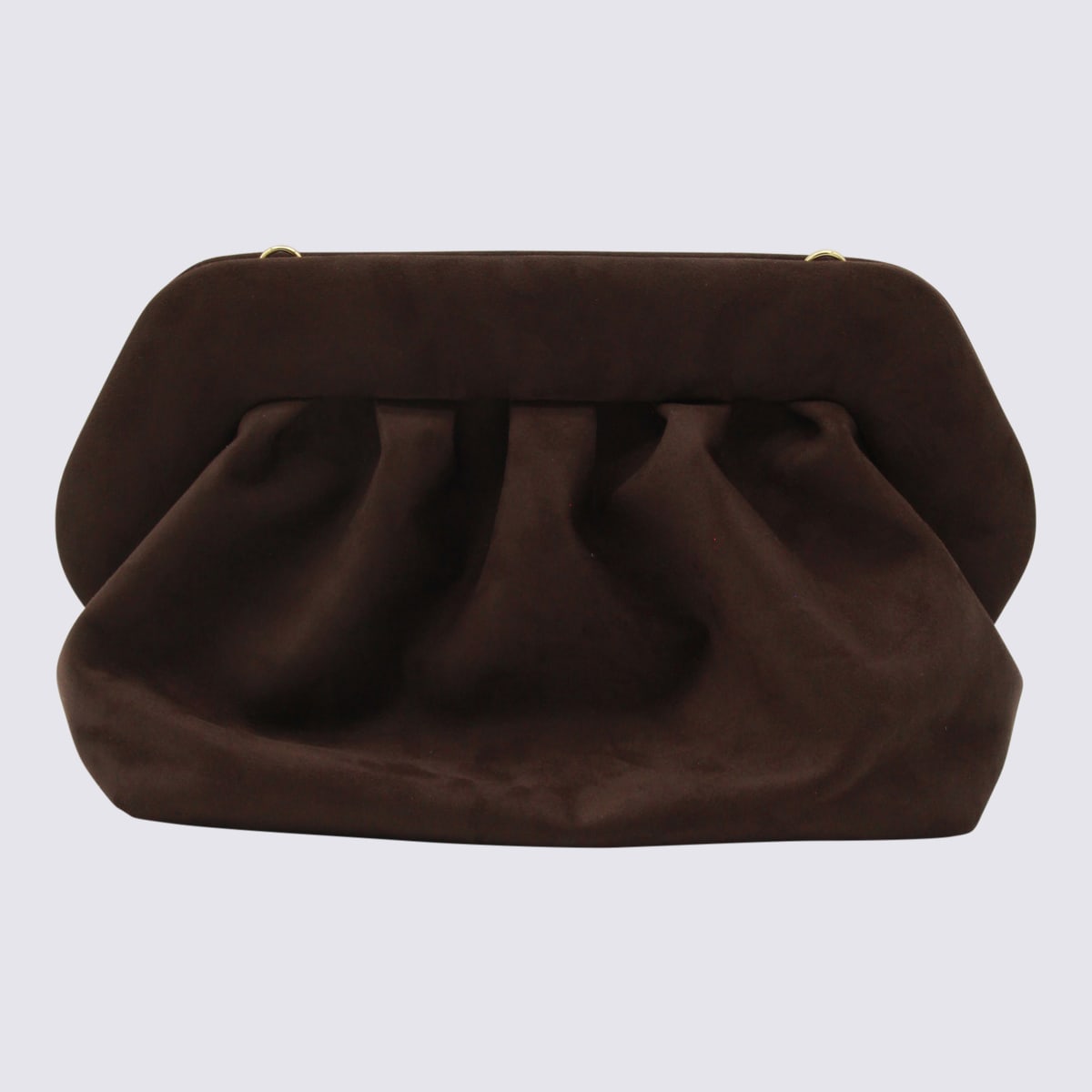 Themoirè Brown Vegan Bios Leather Clutches In Black