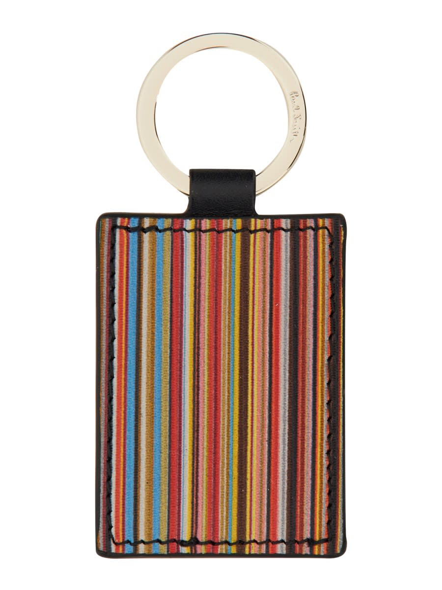 Shop Ps By Paul Smith Leather Keychain Keyring In Black